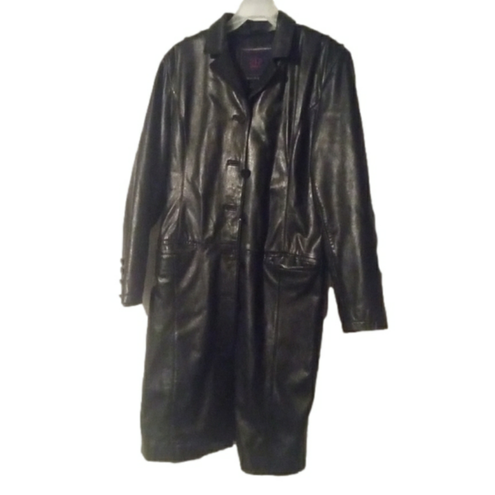 Womens Leather Trench Coat